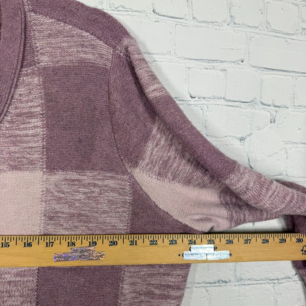 Logo by Lori Goldstein Cardigan Size 1X Lavander Patchwork Cozy Knit Sweater - Picture 6 of 9